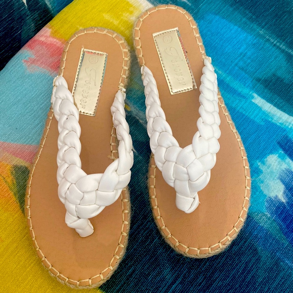 Forever brand thong braided sandals 6.5
